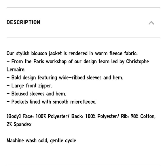 Uniqlo U Fleece Long Sleeved Blouson - XS - Picture 8 of 8